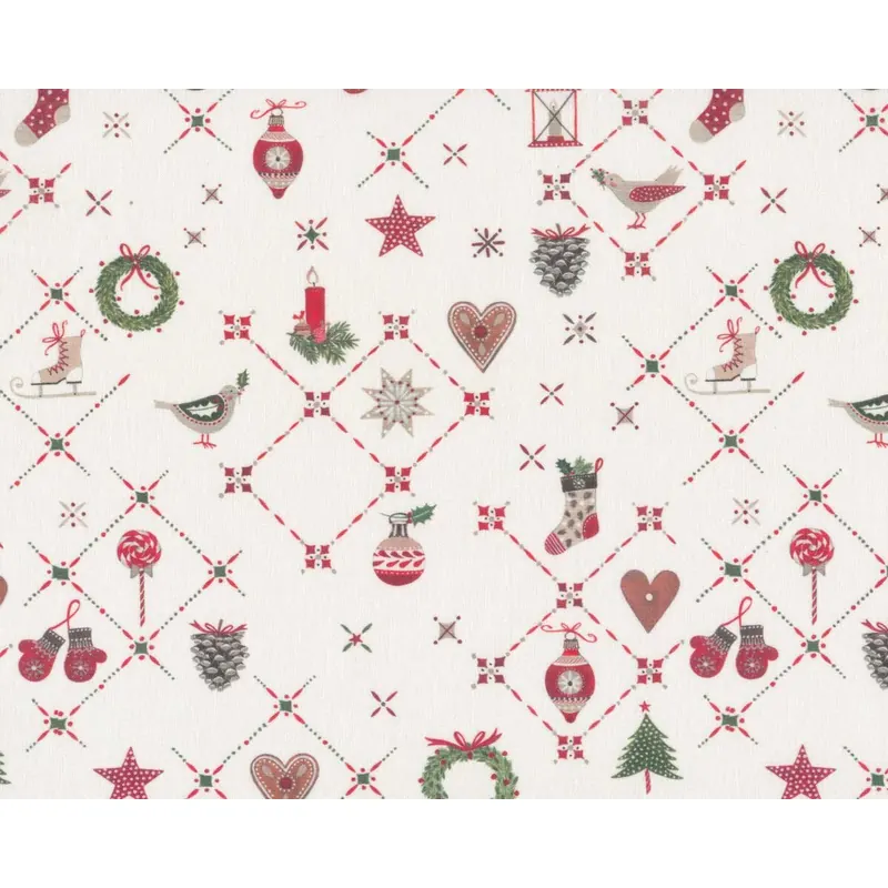 Baumwollstoff WEIHNACHTSORNAMENTE, Kerstin Heß, Acufactum