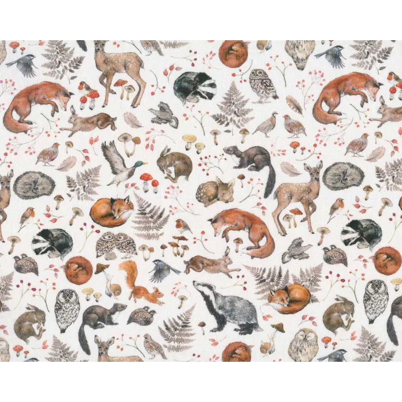 Baumwollstoff WILDTIERE, Sophia Drescher, Acufactum