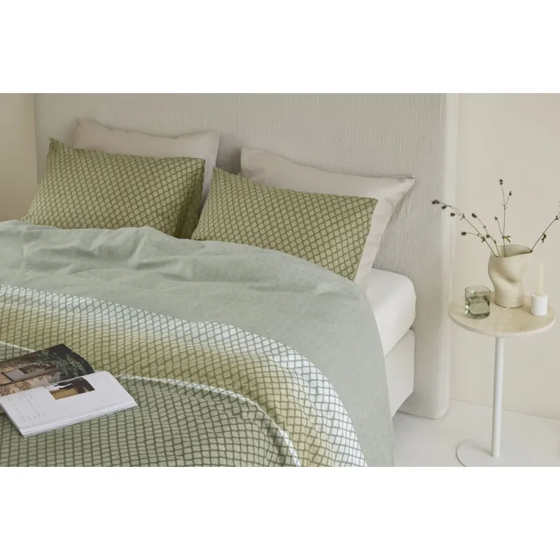 Beddinghouse Baumwolle Bettwäsche Riven Green 155 cm x 220 cm grün