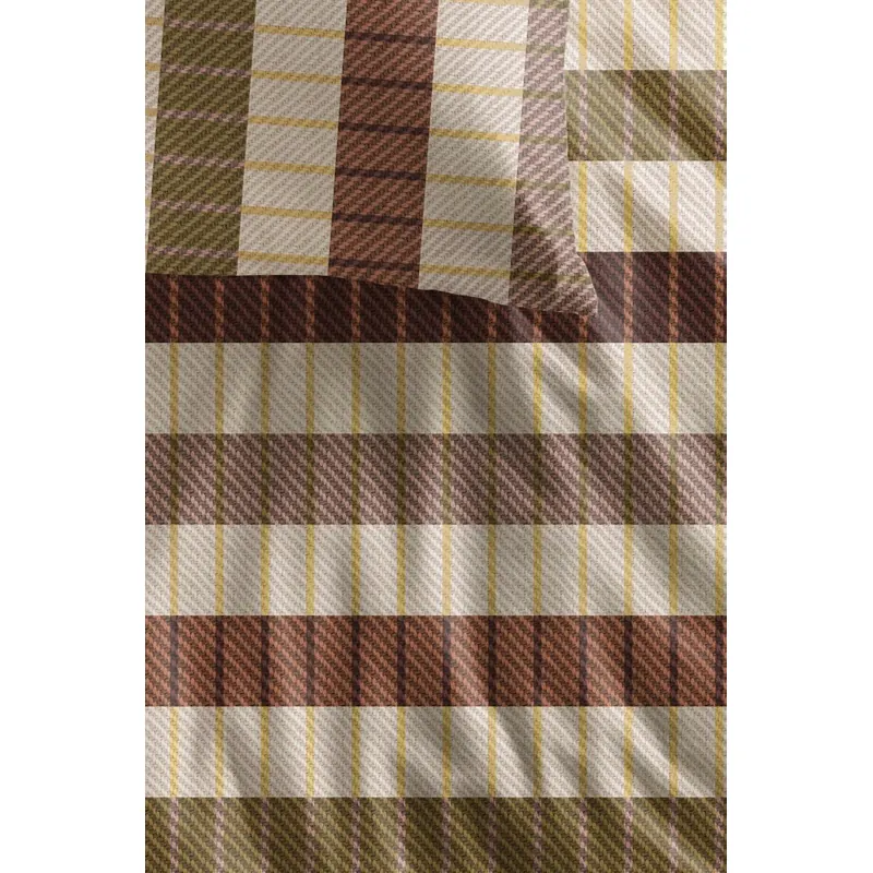 Beddinghouse Bettwäsche Bo Biber-Flanell 155 x 220 cm + 1x 80 x 80 cm Terra
