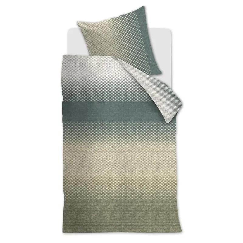 Beddinghouse Bettwäsche Duco_Grey Green_ _UV_155x220 + 1x 1 , 1 155 x 220 cm, 80 x 80 cm Grau
