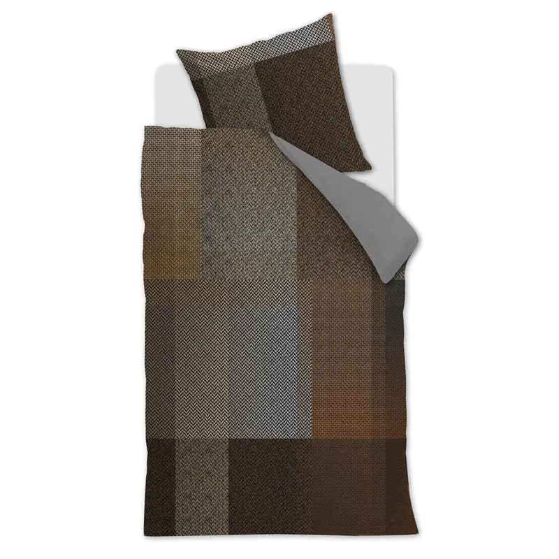 Beddinghouse Bettwäsche Harris_Brown_ _UV_135x200 + 1x 1 , 1 135 x 200 cm, 80 x 80 cm braun