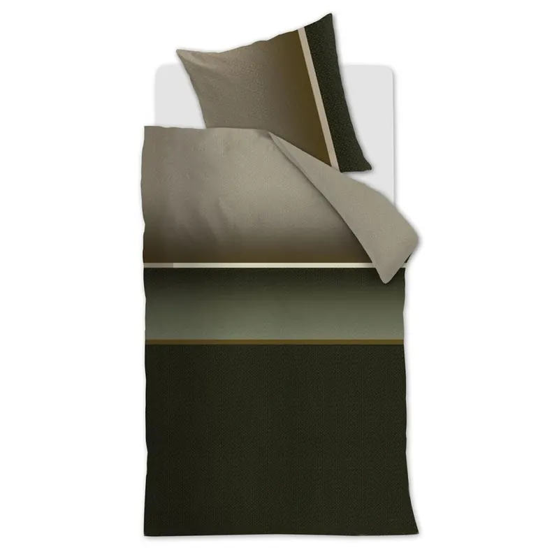 Beddinghouse Bettwäsche Kian_Olive Green_ _UV_135x200 + 1x 1 , 1 135 x 200 cm, 80 x 80 cm grün