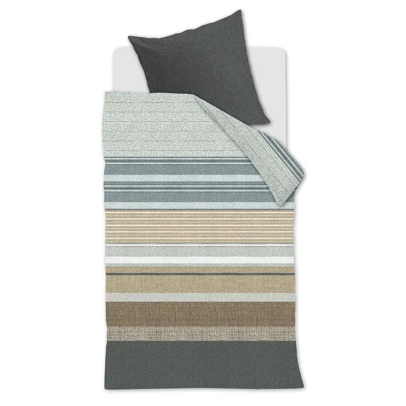 Beddinghouse Bettwäsche Lex Grey Green 135x200 Grau