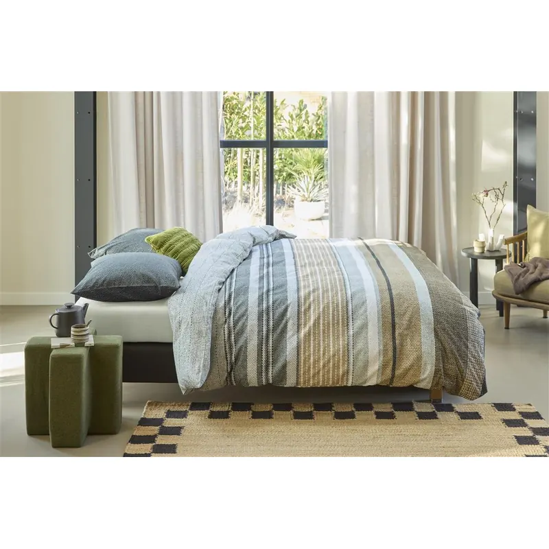 Beddinghouse Bettwäsche Lex Grey Green 155x220 Grau