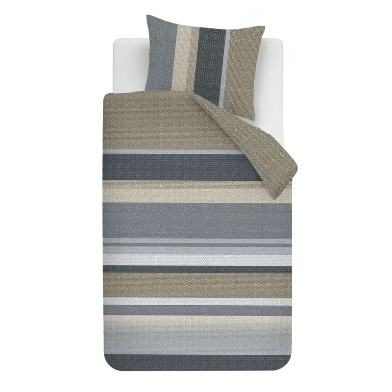 Beddinghouse Bettwäsche Nyls Biber-Flanell 200 x 200 cm + 2x 80 x 80 cm Blau