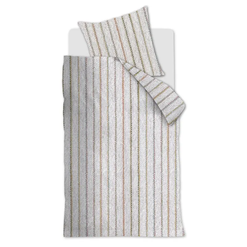 Beddinghouse Bettwäsche Soft Lines_Off-white_ _UV_155x220 + 1x 1 , 1 155 x 220 cm, 80 x 80 cm weiß