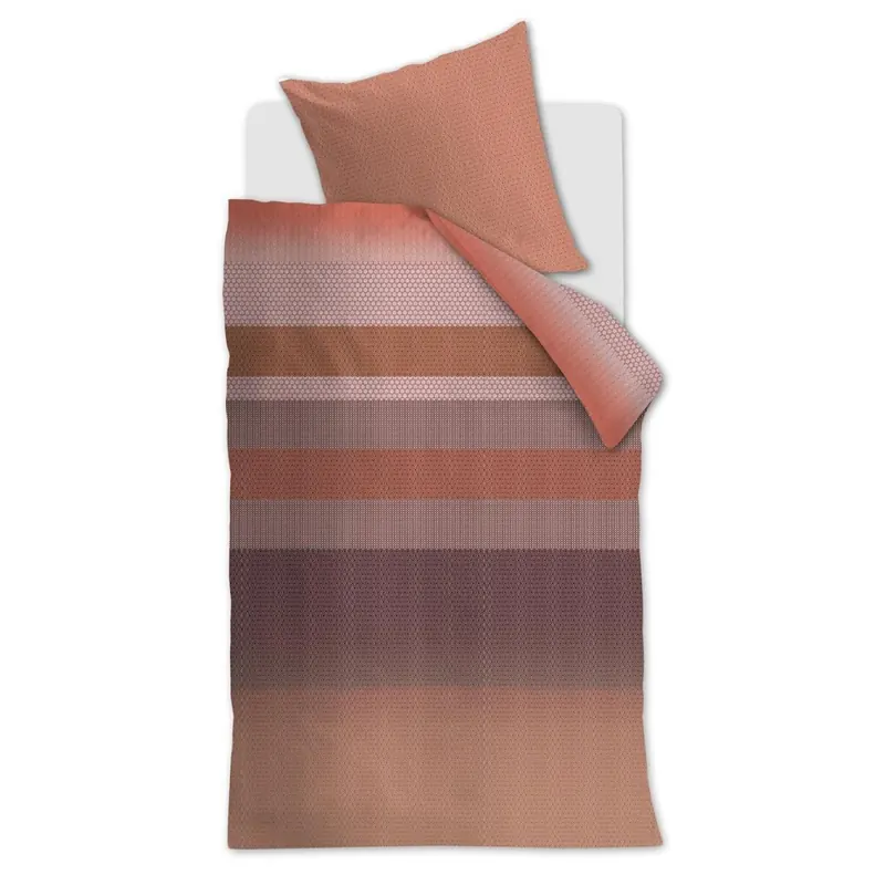 Beddinghouse Bettwäsche Theo_Terra_ _UV_155x220 + 1x 1 , 1 155 x 220 cm, 80 x 80 cm orange