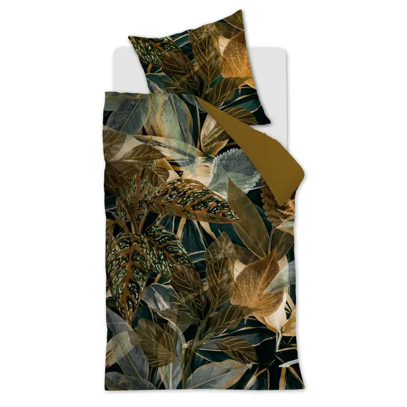 Beddinghouse Bettwäsche Velvetleaf_Green_ _UV_155x220 + 1x 1 , 1 155 x 220 cm, 80 x 80 cm grün
