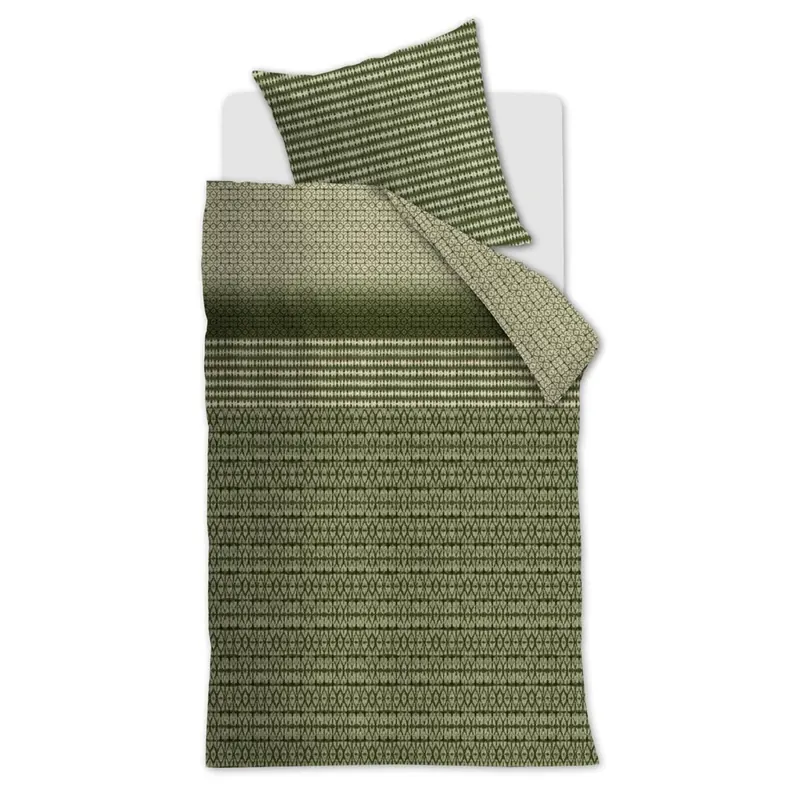 Beddinghouse Bettwäsche Yori_Green_ _UV_155x220 + 1x 1 , 1 155 x 220 cm, 80 x 80 cm grün