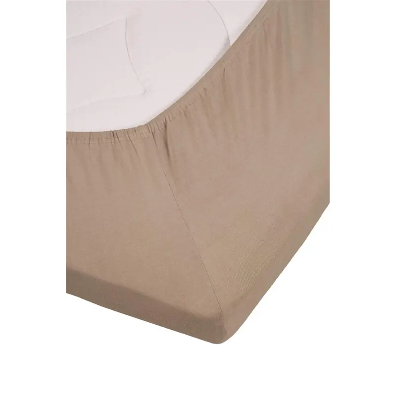 Beddinghouse Jersey Spannbettlaken Stretch TD_Taupe_UV_UV_160x200/220 /220 cm, Pocket pth: 25 cm 1 Topper- 160 x 200