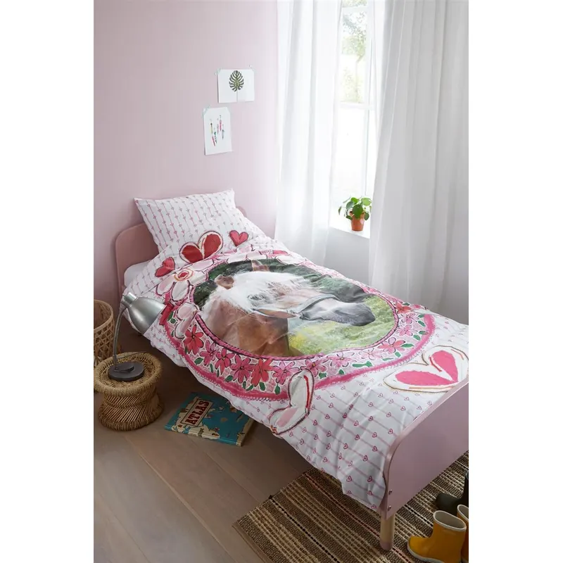 Beddinghouse Kids Bettwäsche Beddinghouse Reine Baumwoll 2 teilig Kopf Kids Favorites Pfer 170334 Pink 135 x 200 cm, 80