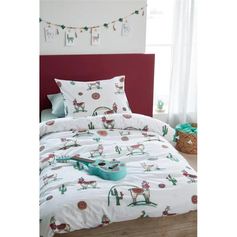 Beddinghouse Kids Bettwäsche Renforcé 2 teilig Kopf Kids Lama Adventure 196299 Multi 135 x 200 cm, 80 x 80 cm bunt