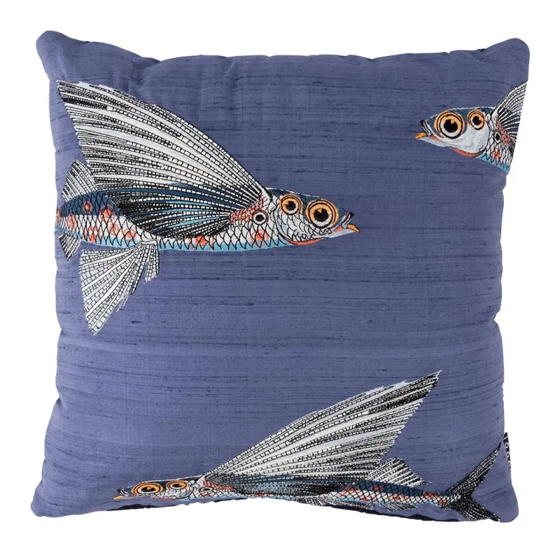 Beddinghouse Kissen ko Embroi red Flying Coral Fish cushion_Blue_UV_UV_45x45 / Inch 1 Zier 45x45 cm, 18x18 bunt