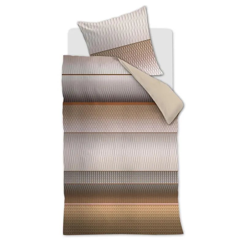 Beddinghouse Mako-Satin Bettwäsche + 1x Terrakotta 135 x 200 cm, 80 x 80 cm orange
