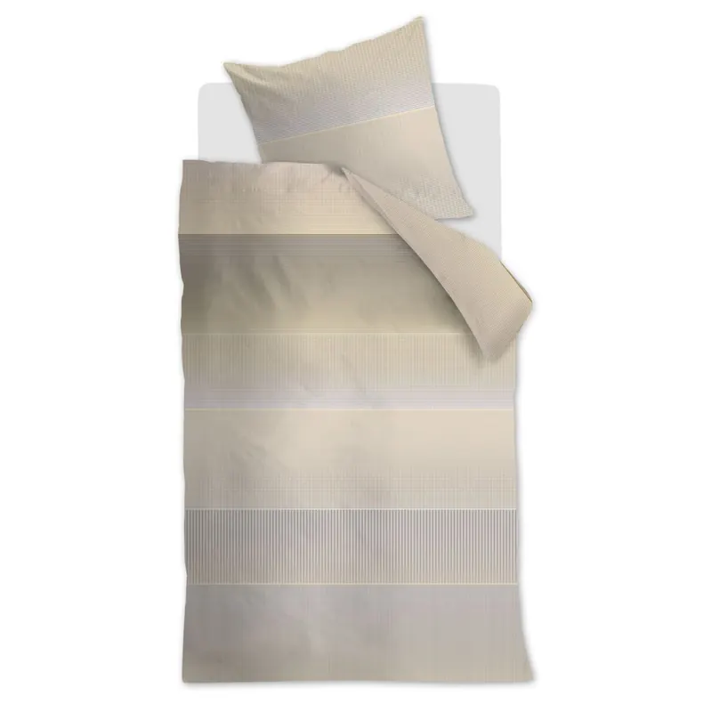 Beddinghouse Mako Satin Bettwäsche Abstract al 155 cm x 220 cm natur