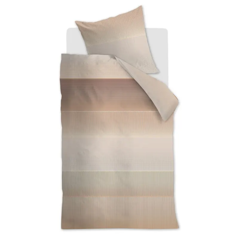 Beddinghouse Mako Satin Bettwäsche Abstract Terra Terra 155 cm x 220 cm orange