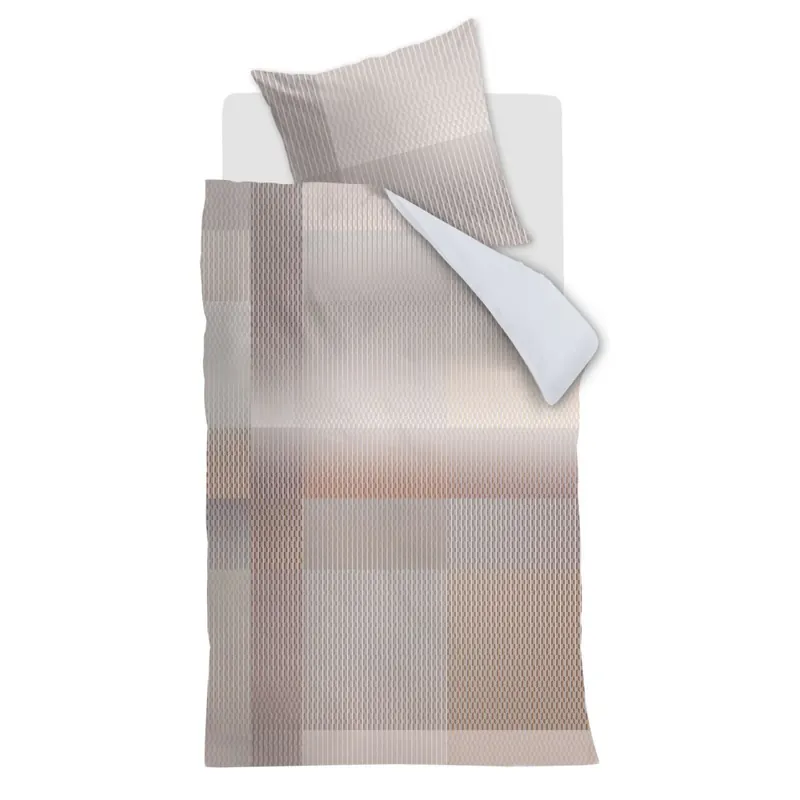 Beddinghouse Mako Satin Bettwäsche Digital Weave Grey Green grün 135 cm x 200 cm grau