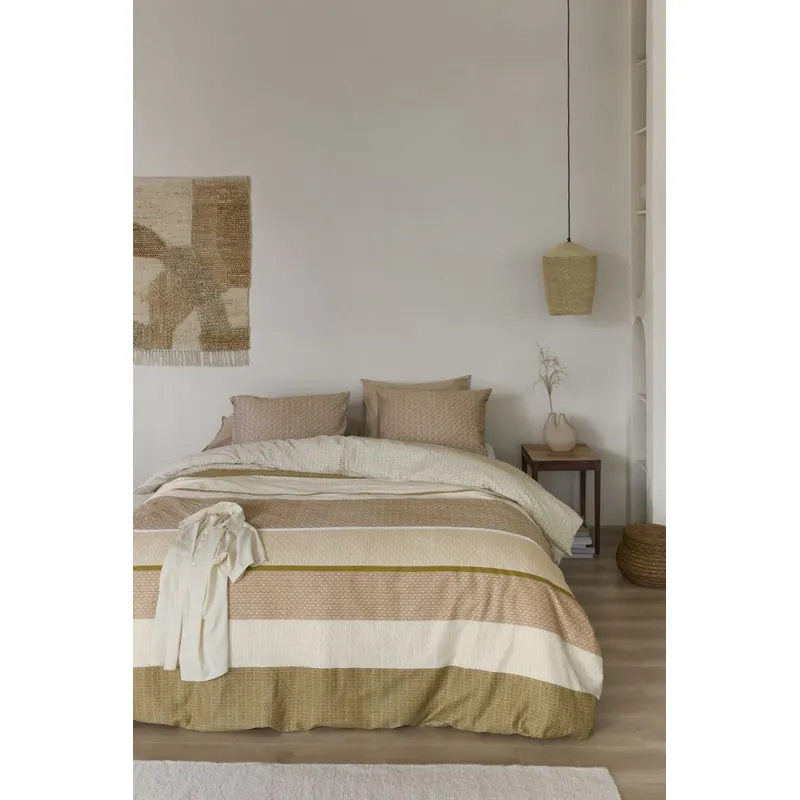 Beddinghouse Mako Satin Bettwäsche Hil al 135 cm x 200 cm natur