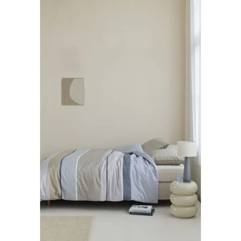 Beddinghouse Mako Satin Bettwäsche Hil Blue 135 cm x 200 cm blau