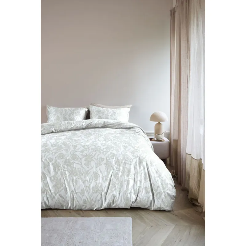 Beddinghouse Mako Satin Bettwäsche Irys Sand Sand 155 cm x 220 cm natur