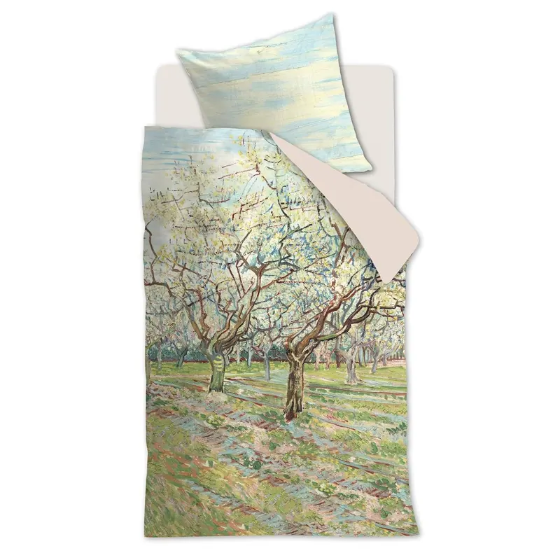 Beddinghouse Satin Bettwäsche Mako 2 teilig Kopf Orchard 197139 155 x 220 cm, 80 x 80 cm natur