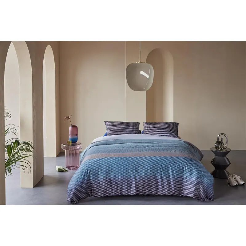 Beddinghouse x Fiep Amsterdam Bettwäsche Sashiko Blue Grey 155x220 Grau