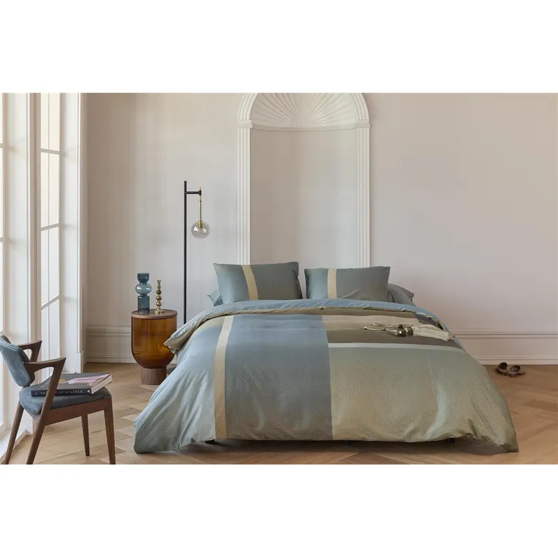 Beddinghouse x Fiep Amsterdam Bettwäsche Sloane Square Blue Grey 155x220 Grau