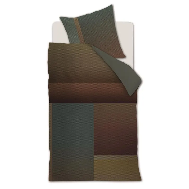 Beddinghouse x Fiep Amsterdam Bettwäsche Sloane Square_Olive Green_ _UV_155x220 + 1x 1 , 1 155 x 220 cm, 80 x 80 cm bunt