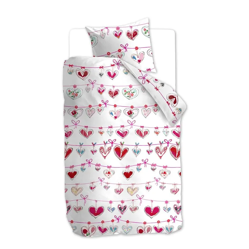 Beddinghouse x Hanneke de Jager Bettwäsche Garland_Pink_ _UV_100x135 + 1x 1 , 1 100 x 135 cm, 40 x 60 cm rosa