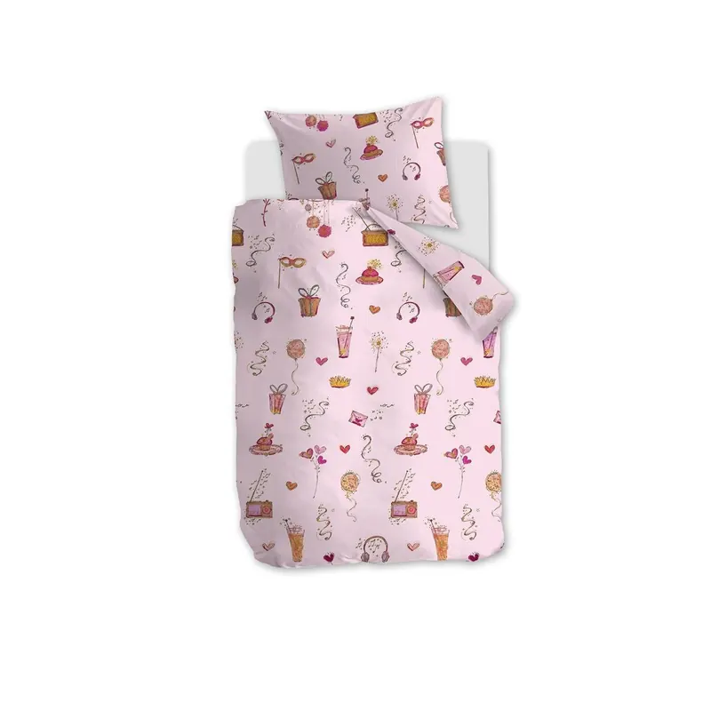 Beddinghouse x Hanneke de Jager Bettwäsche Pink Party_Pink_ _UV_100x135 + 1x 1 , 1 100 x 135 cm, 40 x 60 cm rosa