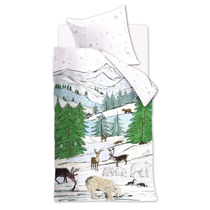 Beddinghouse x Hanneke de Jager Bettwäsche Snowscape_Multi_ _UV_135x200 + 1x 1 , 1 135 x 200 cm, 80 x 80 cm bunt