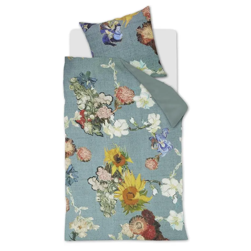 Beddinghouse x Van Gogh Museum Bettwäsche Partout s Fleurs_Green_ _UV_155x220 + 1x 1 , 1 155 x 220 cm, 80 x 80 cm bunt