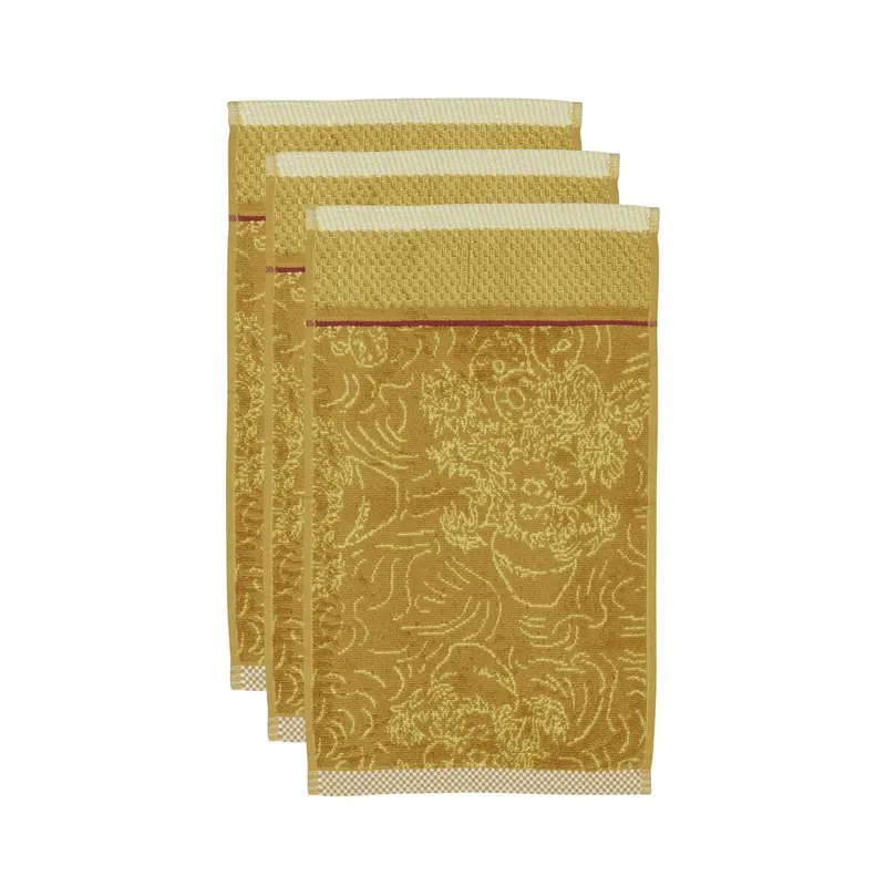 Beddinghouse x Van Gogh Museum Heimtextilie Gästetuch Tournesol Towel Yellow Set a 3 Stk 30x50 gelb