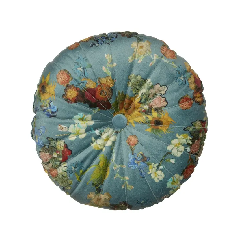 Beddinghouse x Van Gogh Museum Kissen ko Boule Fleurs Cushion_Green_UV_UV_Dia 40cm diameter 40 cm 1 Zier Rund 40 cm grün