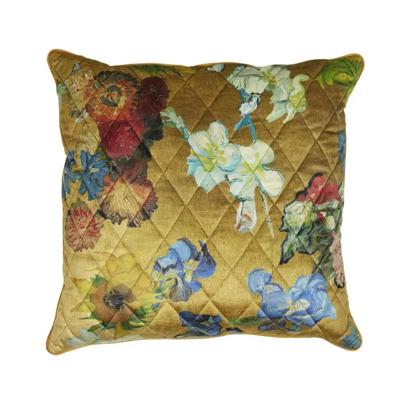 Beddinghouse x Van Gogh Museum Kissen ko Carré Fleuri Cushion_Gold_UV_UV_50x50 1 Zier 50 cm x 50 cm goldfarben
