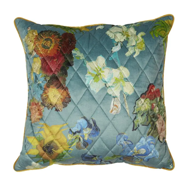 Beddinghouse x Van Gogh Museum Kissen ko Carré Fleuri Cushion_Green_UV_UV_50x50 1 Zier 50 cm x 50 cm grün