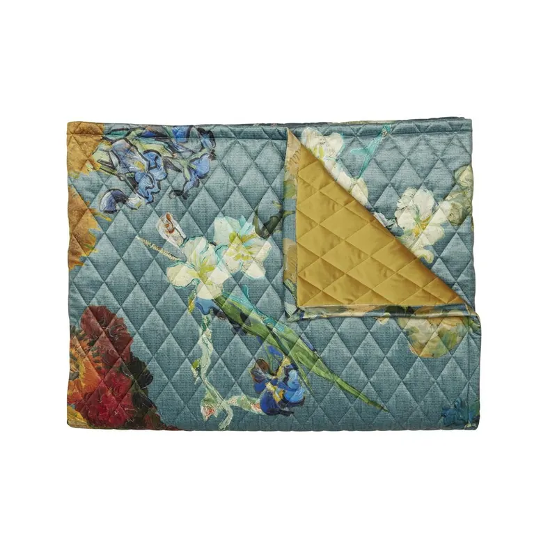 Beddinghouse x Van Gogh Museum Tagesdecke Partout s Fleurs Bedspread_Green_UV_UV_260x260 1x 1 260 cm x 260 cm grün