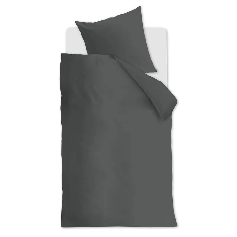 Beddinhouse Bettwäsche 100% Organic cotton, / , 144TC Organic Basic Anthracite + 1x 1 , 1 Anthrazit 30x30, 76x68 bunt