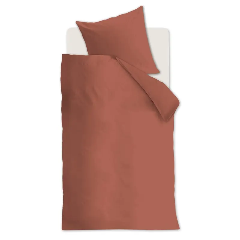 Beddinhouse Bettwäsche 100% Organic cotton, / , 144TC Organic Basic Terra + 1x 1 , 1 Terrakotta 30x30, 76x68 orange