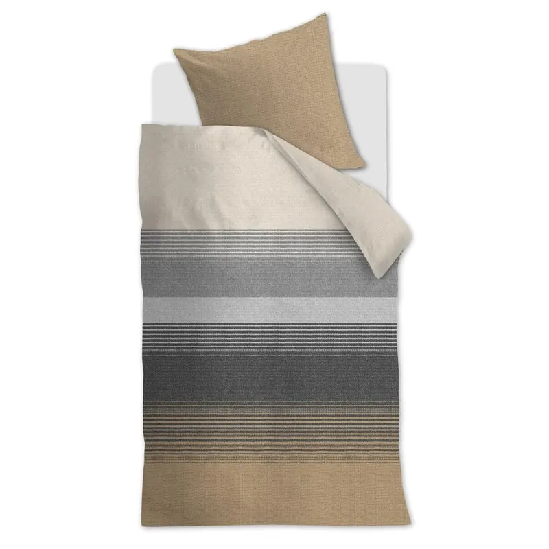Beddinhouse Bettwäsche Renforcé Bruno Sand + 1x 1 , 1 Sand 135x200, 135 x 200 cm