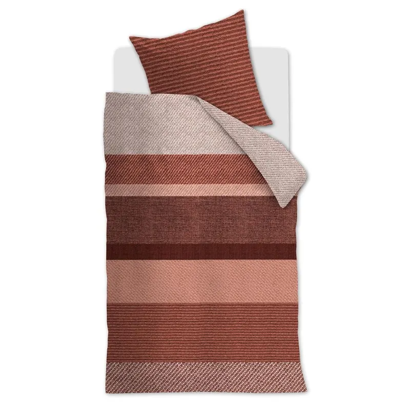 Beddinhouse Bettwäsche Renforcé Jacco Terra + 1x 1 , 1 Terrakotta 135x200, 135 x 200 cm orange