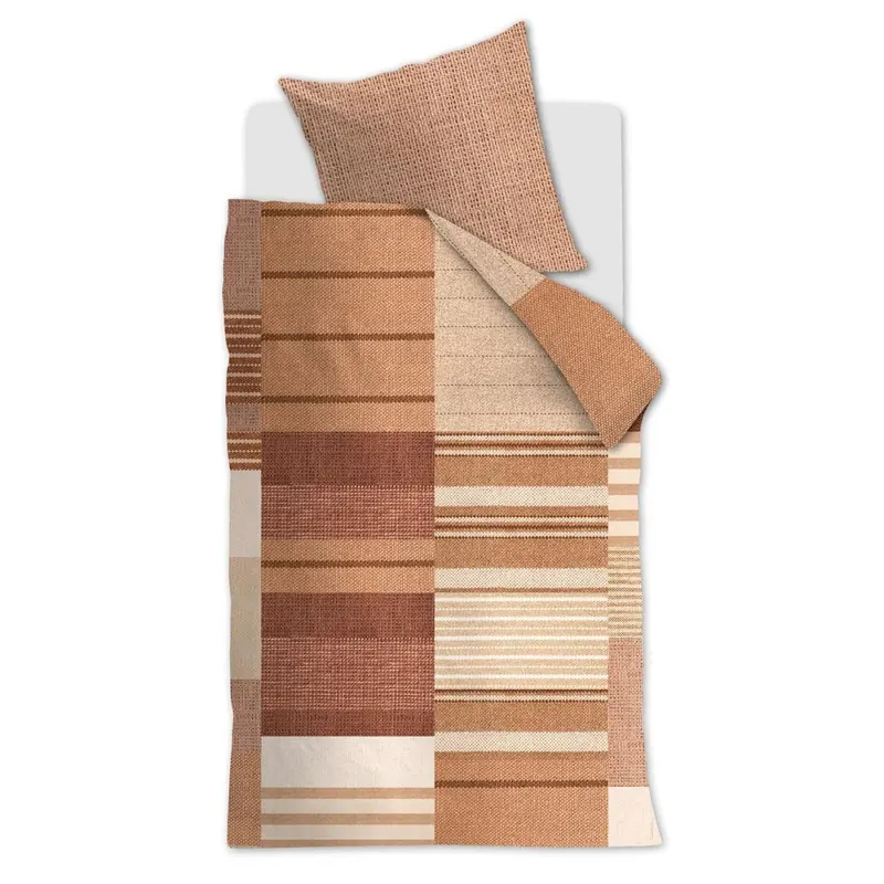 Beddinhouse Bettwäsche Renforcé Oliver Terra + 1x 1 , 1 Terrakotta 135x200, 135 x 200 cm orange