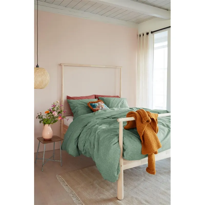 Beddinhouse Biber Bettwäsche Frost Grey Green + 1x 1 , 1 Grün 135 cm x 200 cm grau
