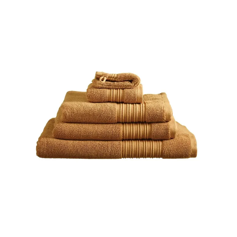 Beddinhouse Heimtextilie Baumwoll-Frottee Frotteeware Sheer Ochre Set A 3 set van 3 Gästetuch Ocker 30x50, 30 x 50 cm
