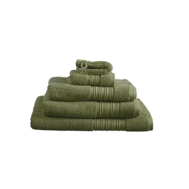 Beddinhouse Heimtextilie Baumwoll-Frottee Frotteeware Sheer Olive Green Set A 3 set van 3 Gästetuch Oliv 30x50, 30 x 50