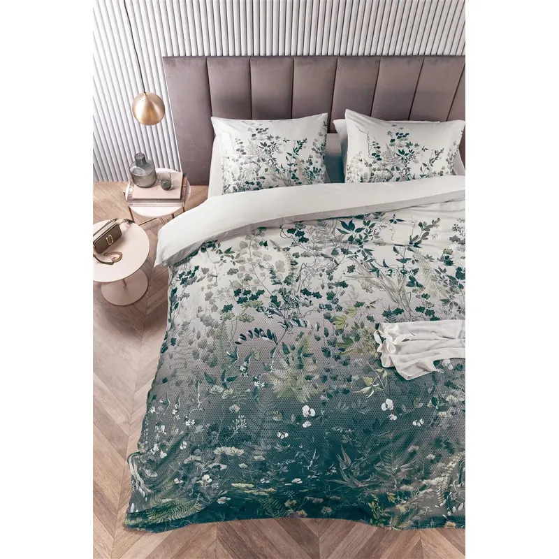 Beddinhouse Mako-Satin Bettwäsche Beautane Blue Green + 1x 1 , 1 Blau Grün 135x200, 135 x 200 cm