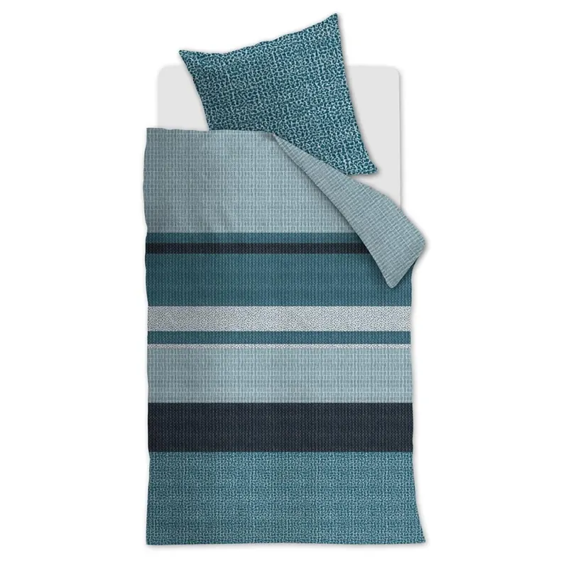 Beddinhouse Mako-Satin Bettwäsche Darren Blue + 1x 1 , 1 Blau 155x220, 155 x 220 cm