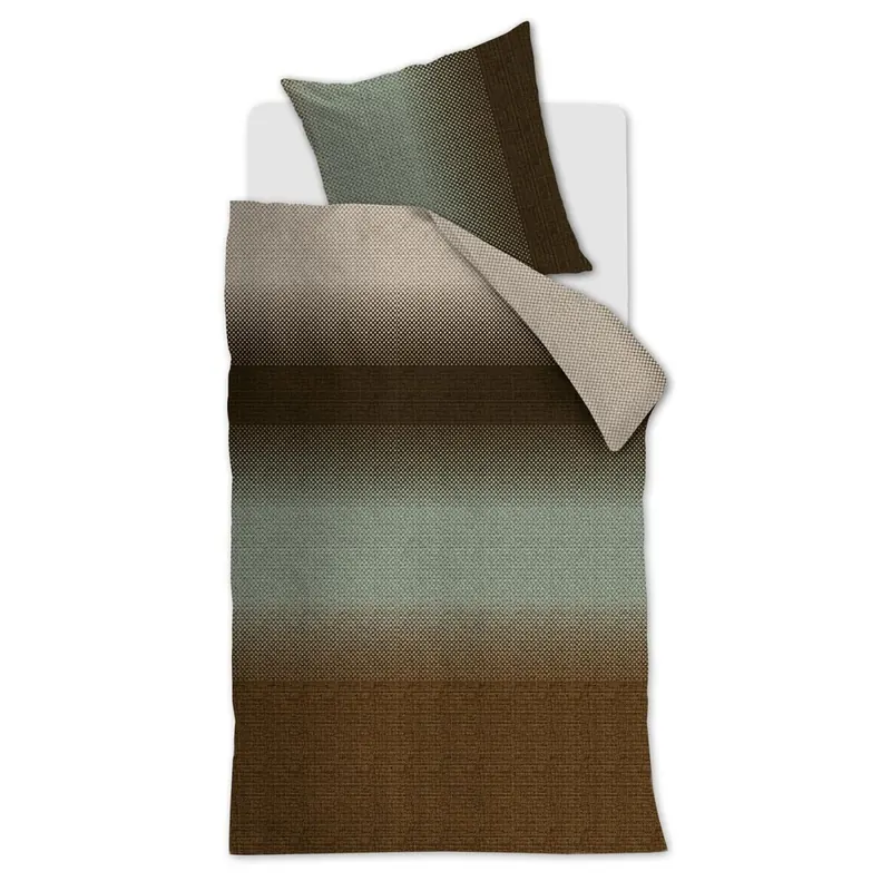 Beddinhouse Mako-Satin Bettwäsche Duco Olive Green + 1x 1 , 1 Oliv 135x200, 135 x 200 cm grün