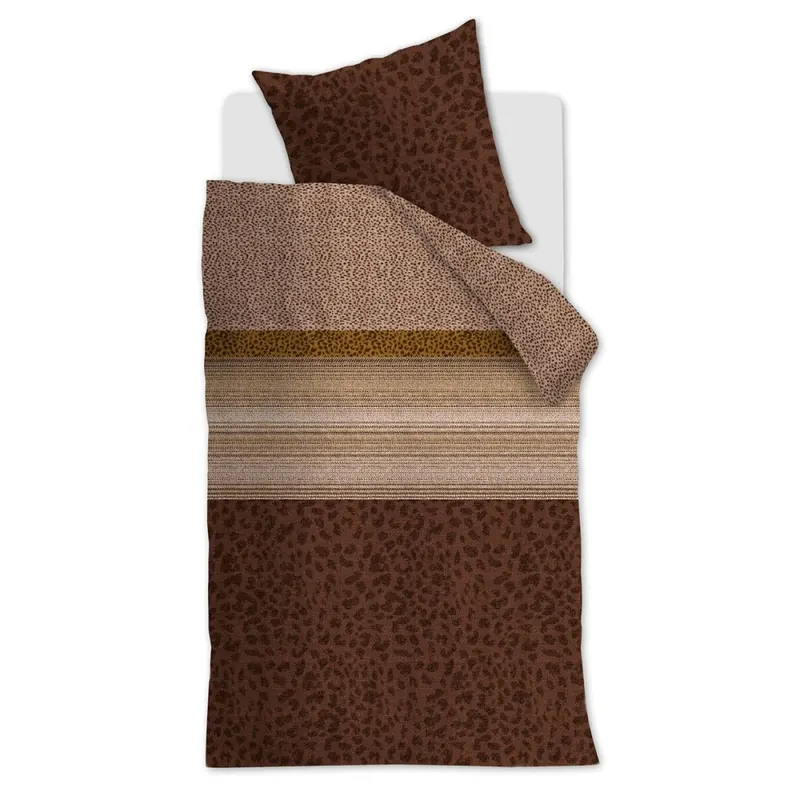 Beddinhouse Mako-Satin Bettwäsche Feis Terra + 1x 1 , 1 Terrakotta 155x220, 155 x 220 cm orange